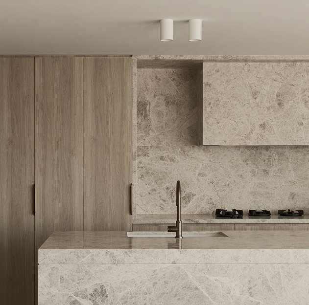 Kuhinja oblozena kvarcom